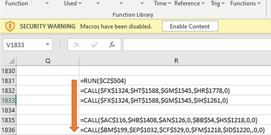 Excel malware asking permission to run code on a victim’s computer 
