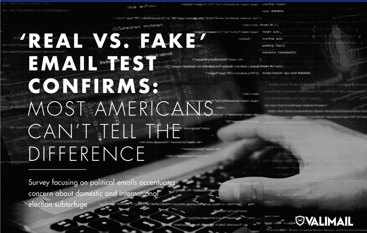 Text reads "Real vs. fake email test confirms: most americans can't tell the difference".