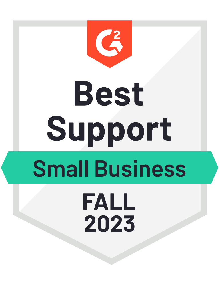 g2 badge best support small business fall 2023